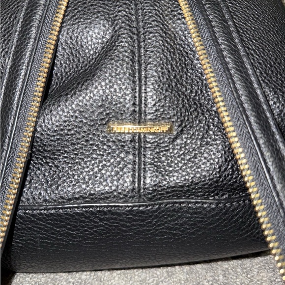 Rebecca Minkoff Black Leather Backpack with Gold Accents - Picture 3 of 5